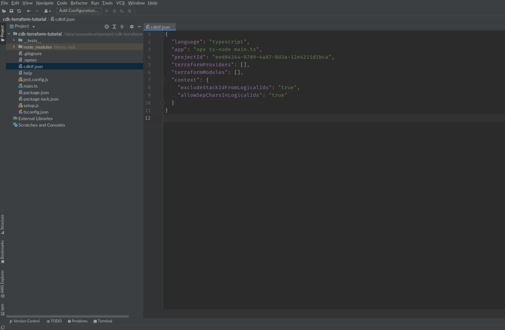 CDK for Terraform Initial Folder Structure